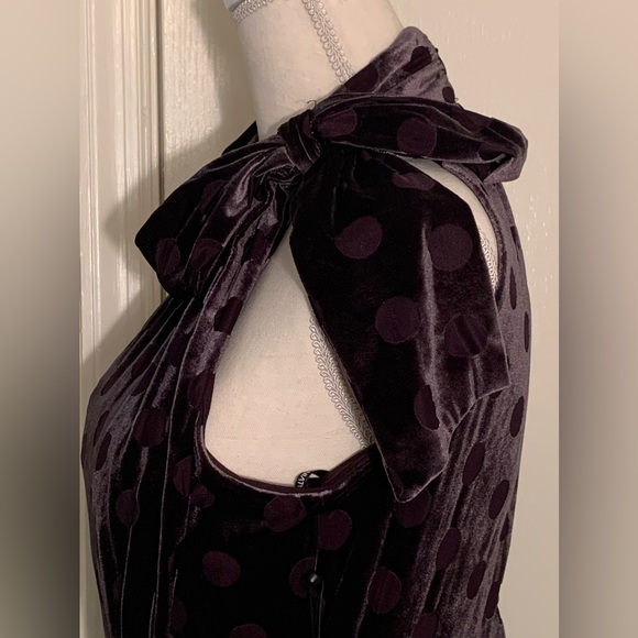 Calvin Kline Velvet Polka Dot Dress - Picture 3 of 12